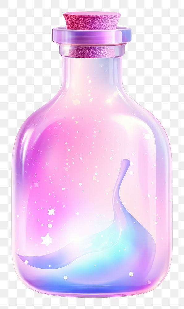 PNG  Bottle glass pink white background. AI generated Image by rawpixel.