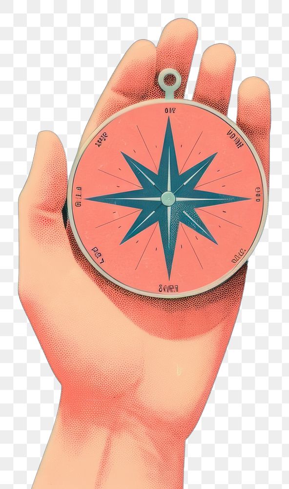 PNG  Compass holding shape hand.