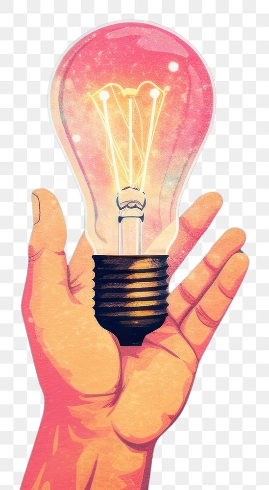 PNG  Light bulb lightbulb holding hand.