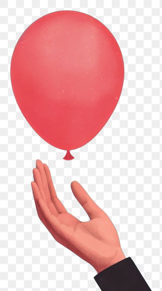 PNG  Balloon holding hand anniversary.