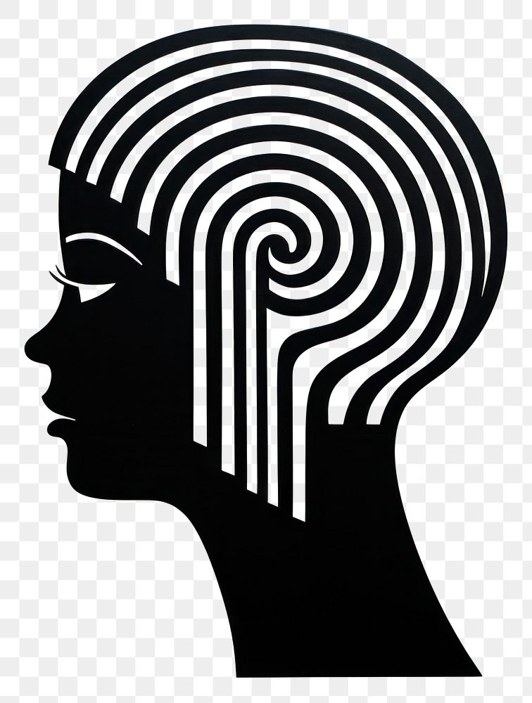PNG  Mental health silhouette spiral craft. AI generated Image by rawpixel.