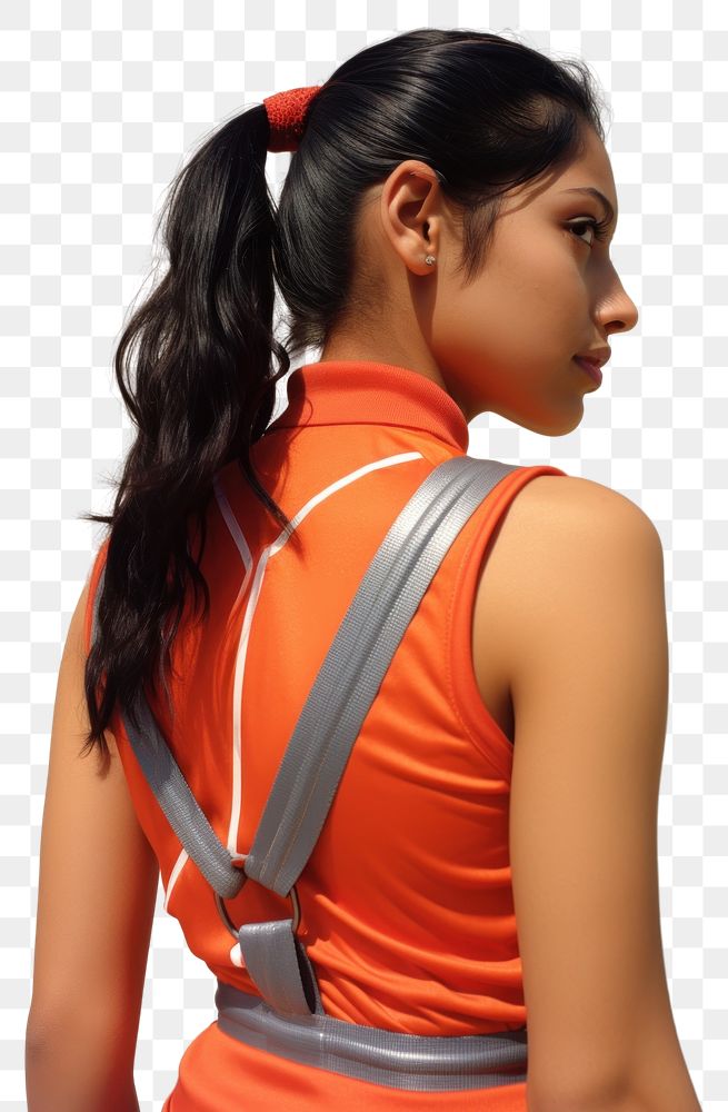 PNG Mexican young woman ponytail fashion exercising.