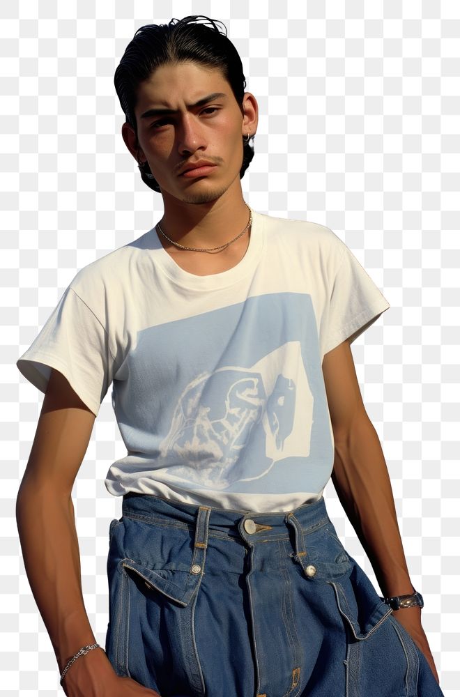 PNG Mexican young man t-shirt fashion street.