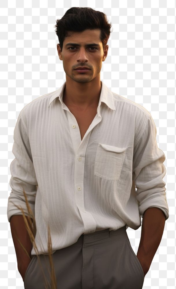 PNG Hispanic man with minimal white shirt portrait standing nature.