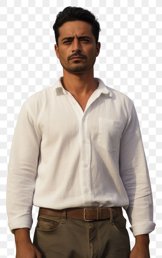 PNG Hispanic man with minimal white shirt standing portrait nature.