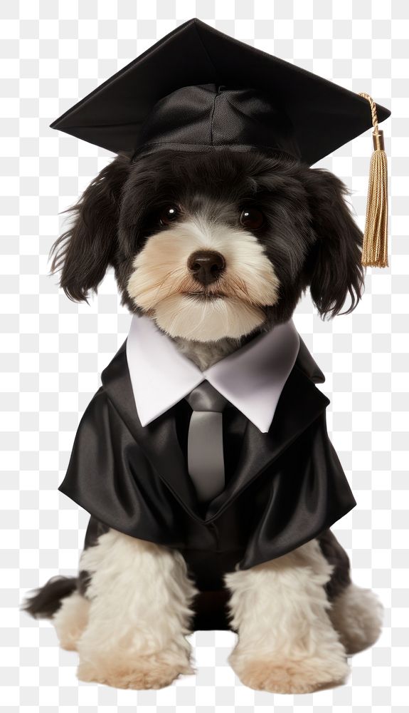 PNG Dog student suit graduation portrait mammal.