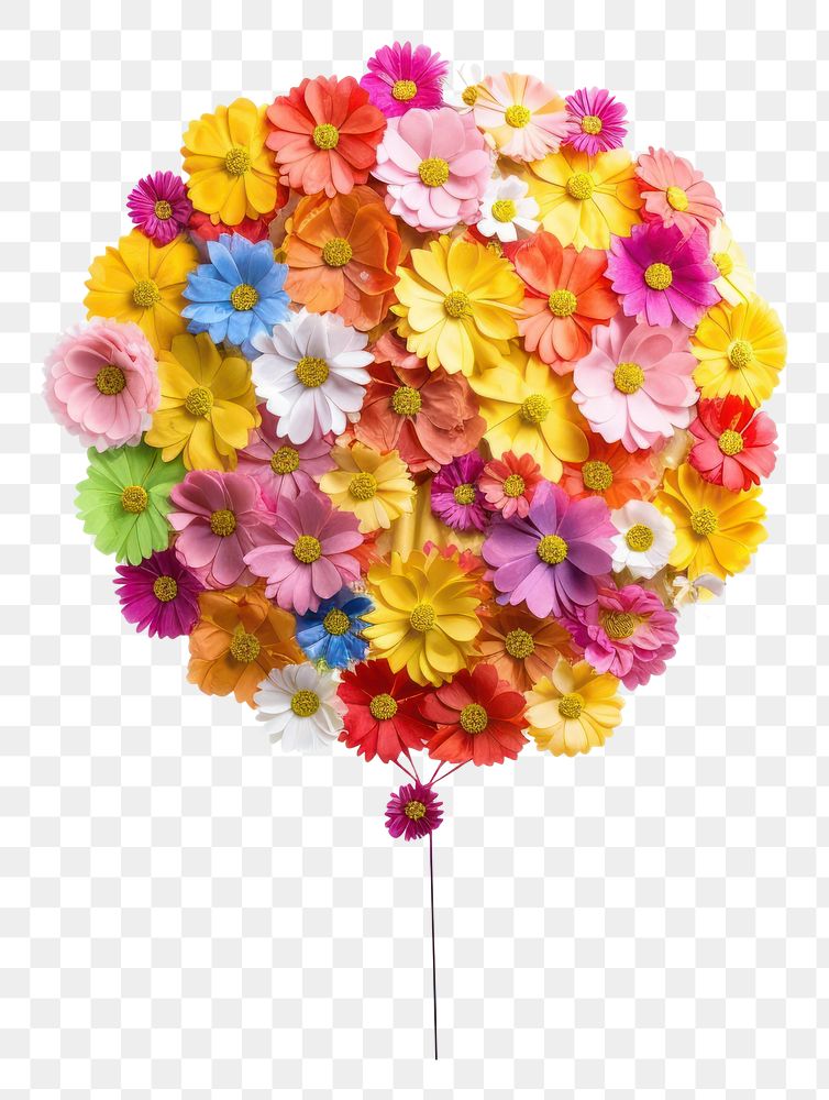 PNG Flat flower balloon icon shape petal plant inflorescence.