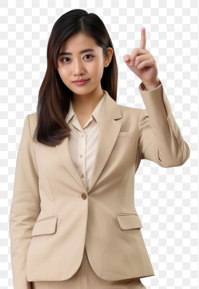 PNG Young south east asian woman 2 hand pointing down blazer jacket finger.