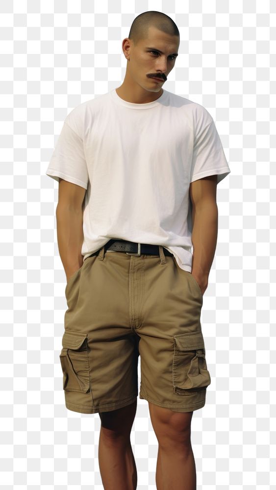 PNG Mexican man skinhead with Mustache shorts t-shirt fashion.