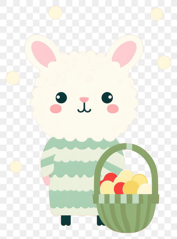 PNG Cute sheep carrying easter basket representation creativity astronomy.