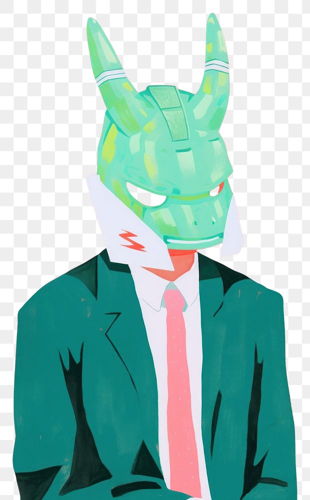 PNG Cute dragon in student uniform painting adult art.