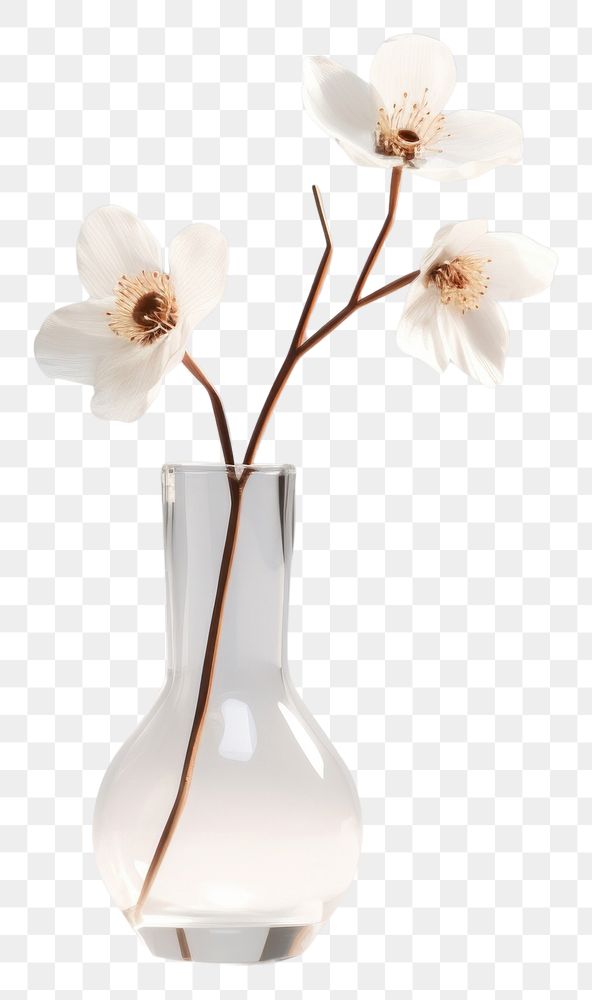 PNG Flower plant glass white.