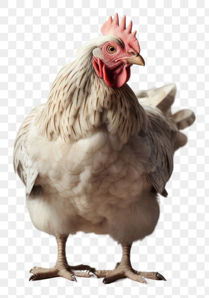 PNG White female chicken poultry animal bird.