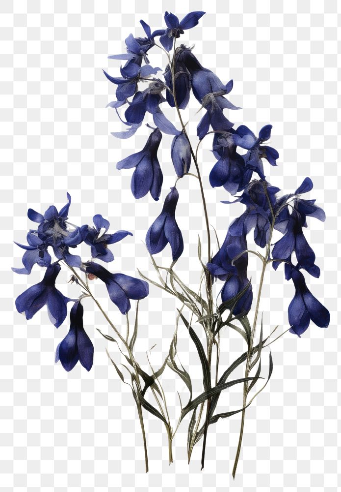 PNG Real Pressed a blue Lobelias flower plant petal.