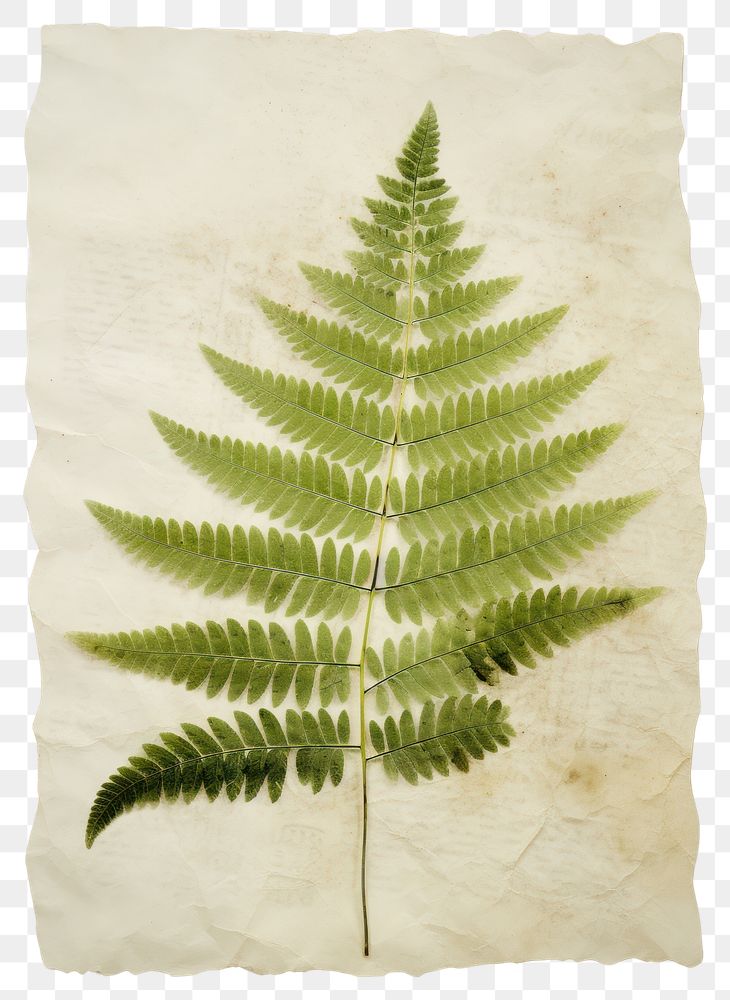 PNG Real Pressed a mini green fern leafs plant herb pattern.