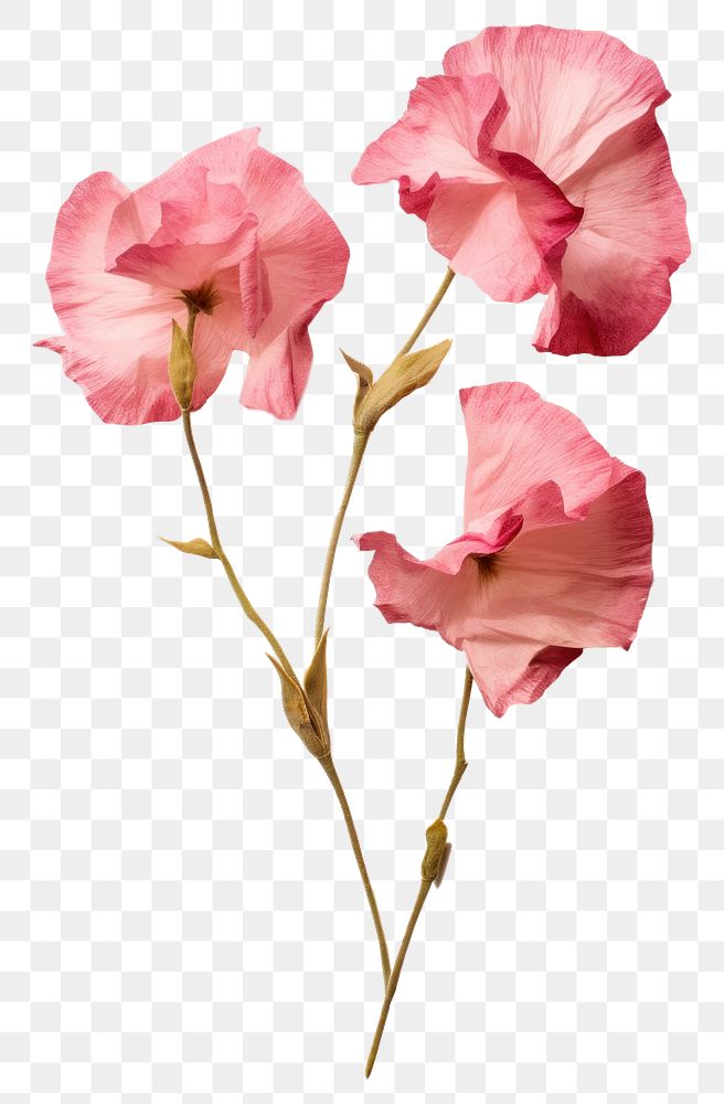 PNG Real Pressed a pink Eustomas flower rose gladiolus.