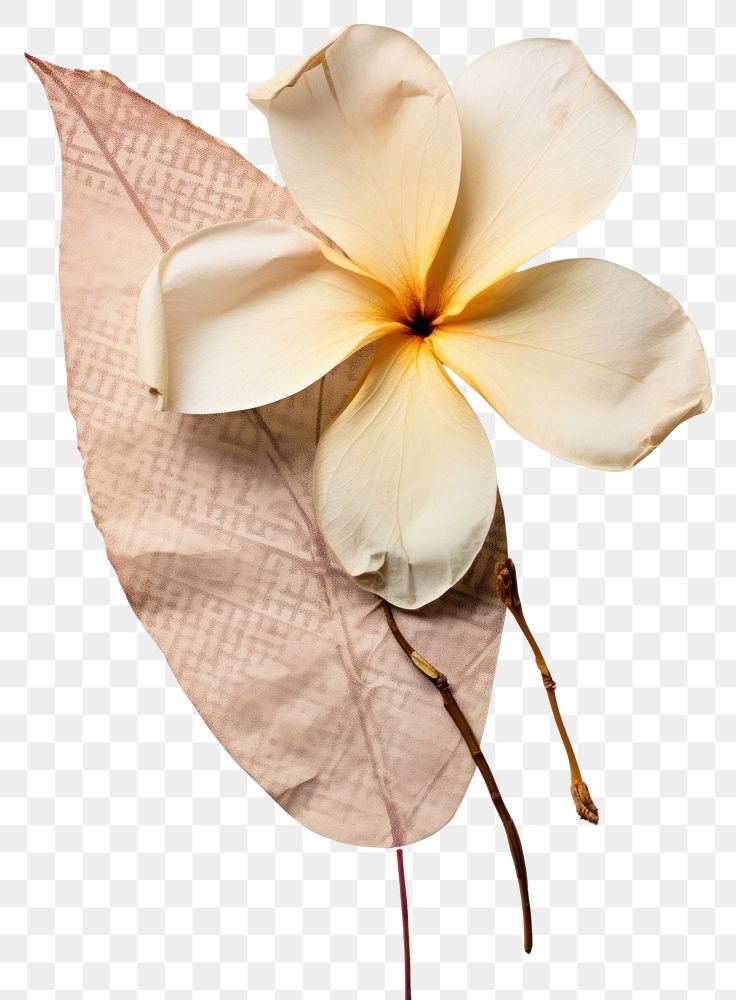 PNG Real Pressed a plumeria flower petal plant.
