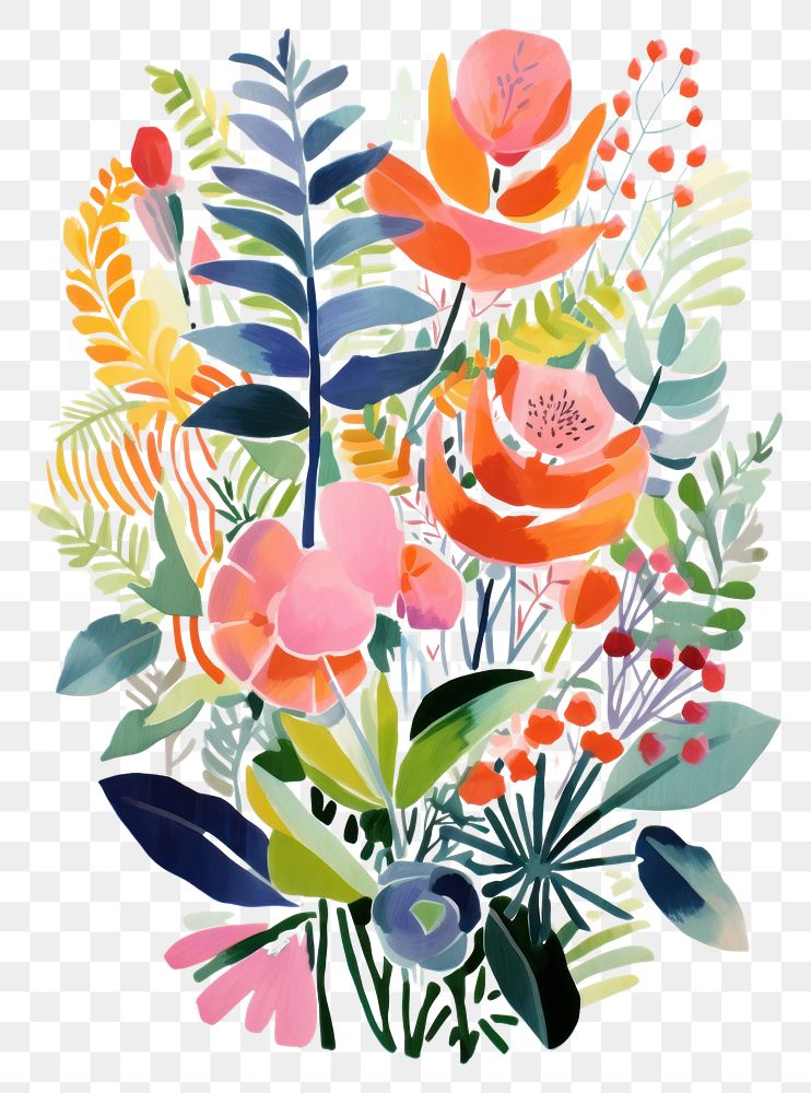 PNG Plant painting pattern flower.
