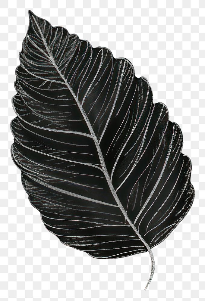 PNG  Leaf plant black black background.