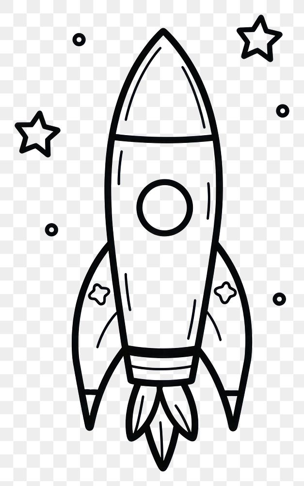 PNG Rocket doodle spaceplane spacecraft.