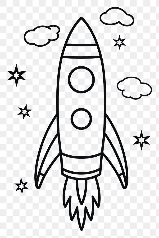 PNG Rocket doodle invertebrate spaceplane.