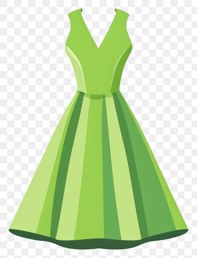 PNG Green dress fashion shape gown.