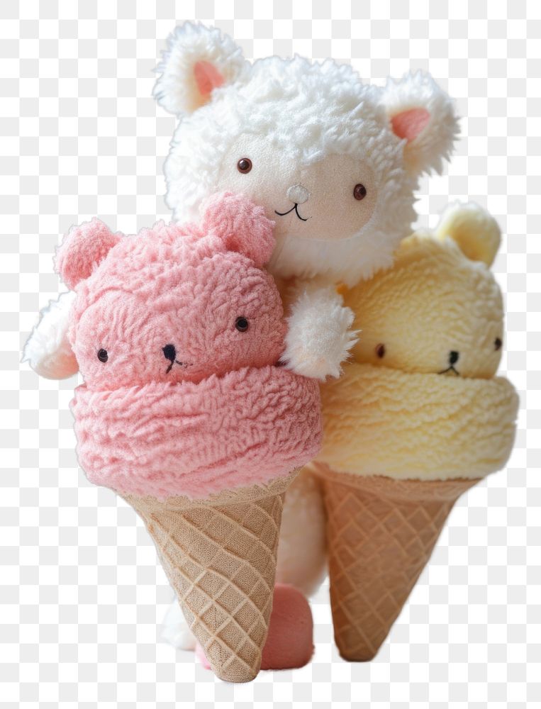 PNG Stuffed animal icecream dessert food cute.