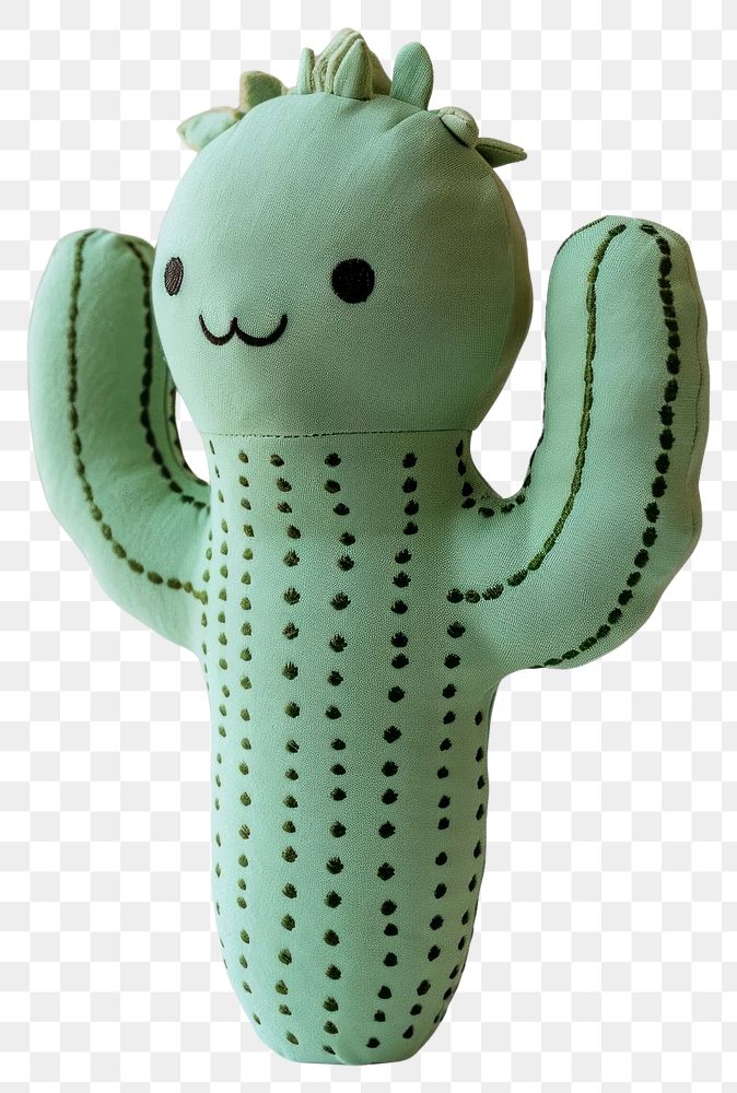 PNG Stuffed doll cactus nature toy representation.