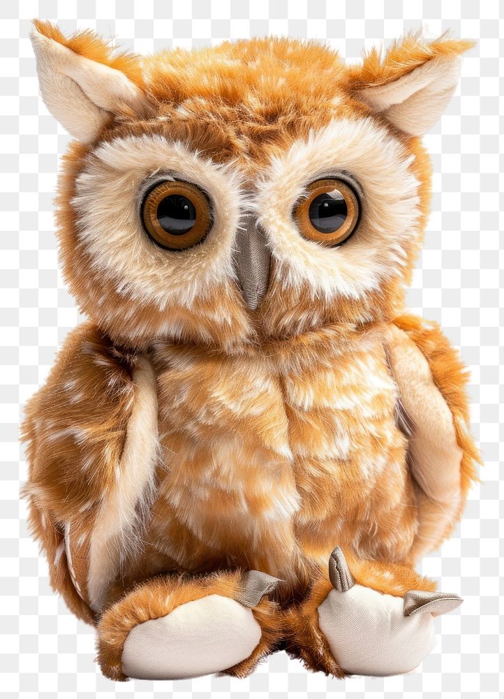 PNG Stuffed doll owl animal bird cute.
