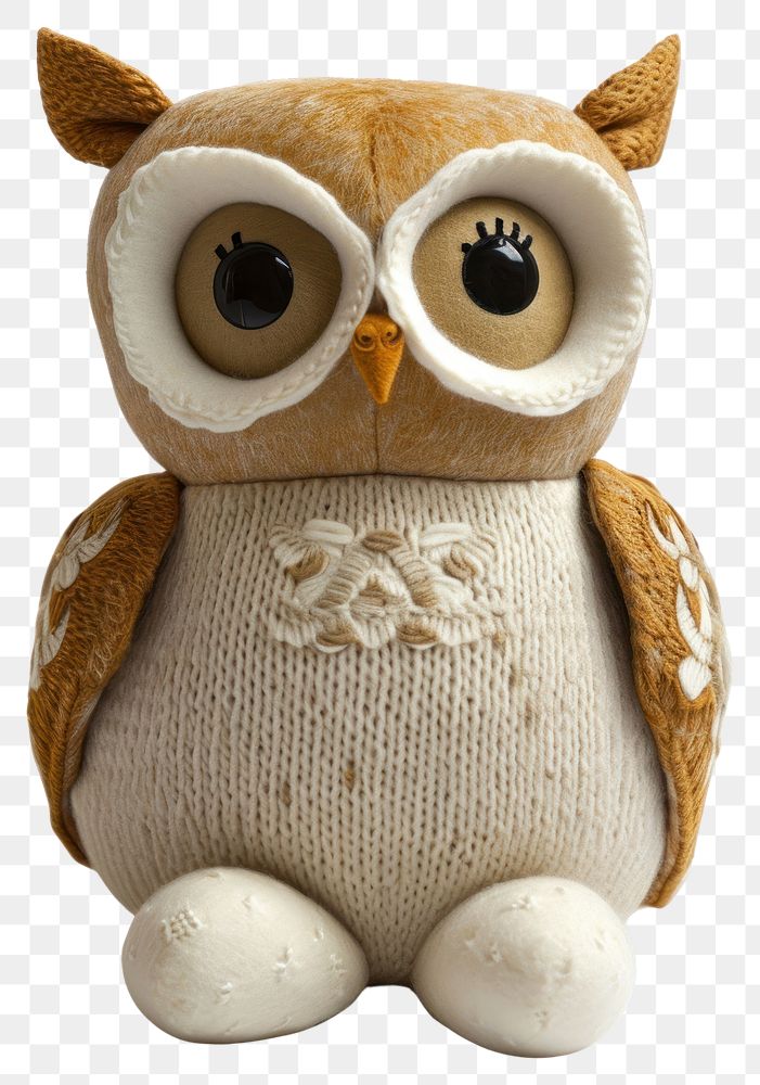 PNG Stuffed doll owl animal mammal plush.