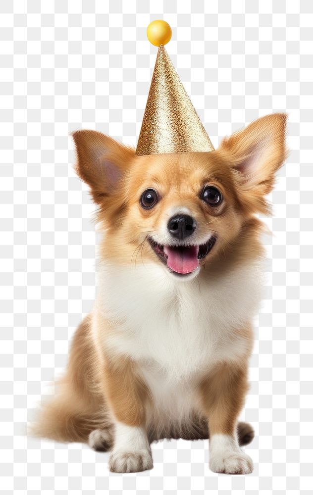 PNG Dog wearing party hat celebration mammal animal.
