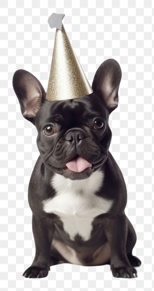 PNG Dog wearing party hat celebration bulldog mammal.