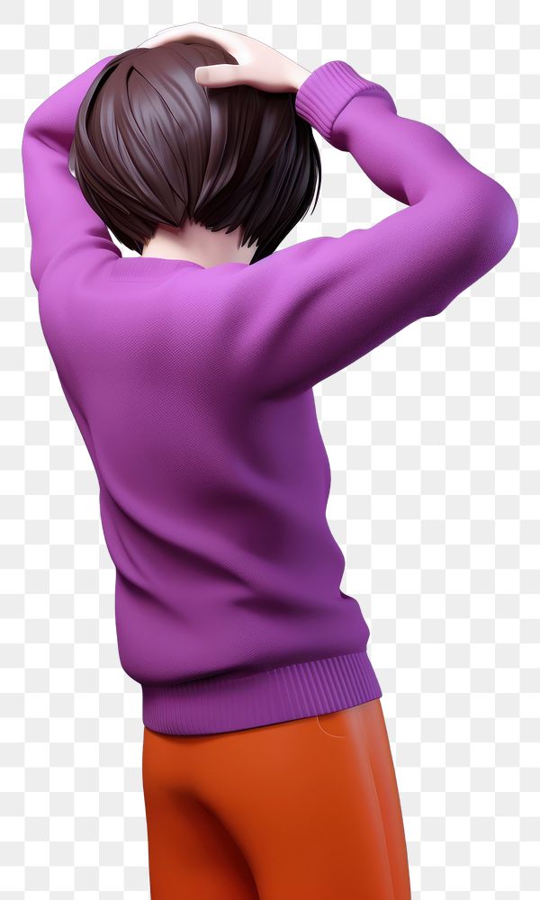 PNG  Violet adult exercising sweatshirt. AI generated Image by rawpixel.