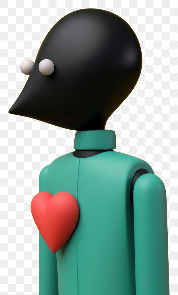 PNG  Man with black heart cartoon representation creativity. AI generated Image by rawpixel.
