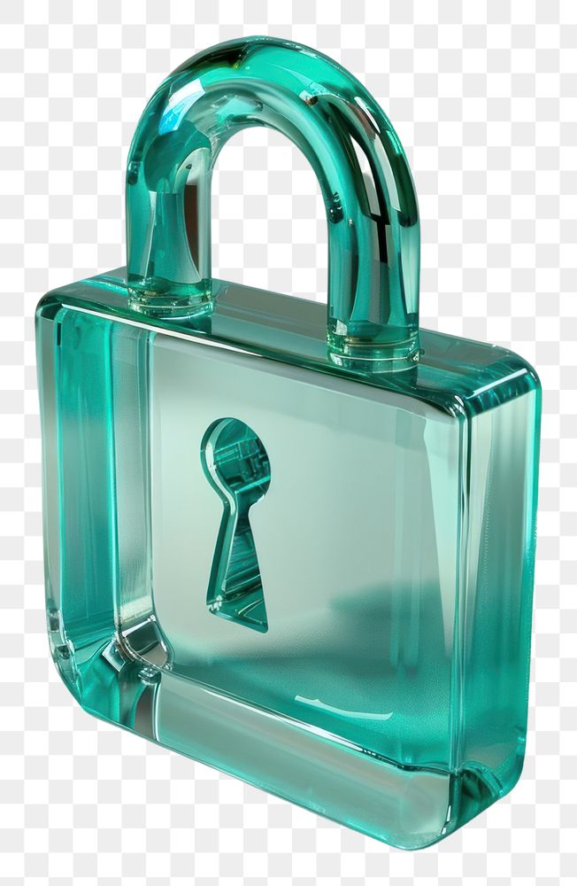 PNG Protection turquoise security padlock.