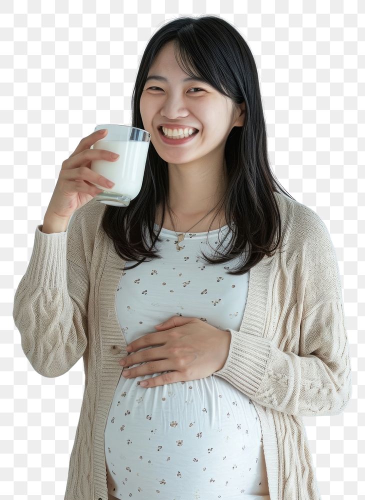 PNG  Pregnant asian woman portrait smiling smile.