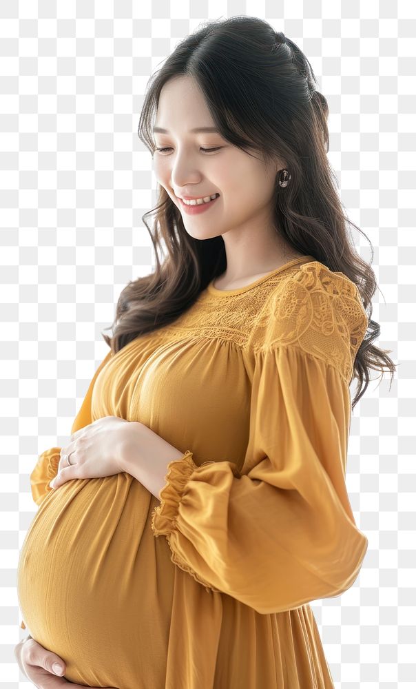 PNG  Pregnant asian woman portrait smiling adult.