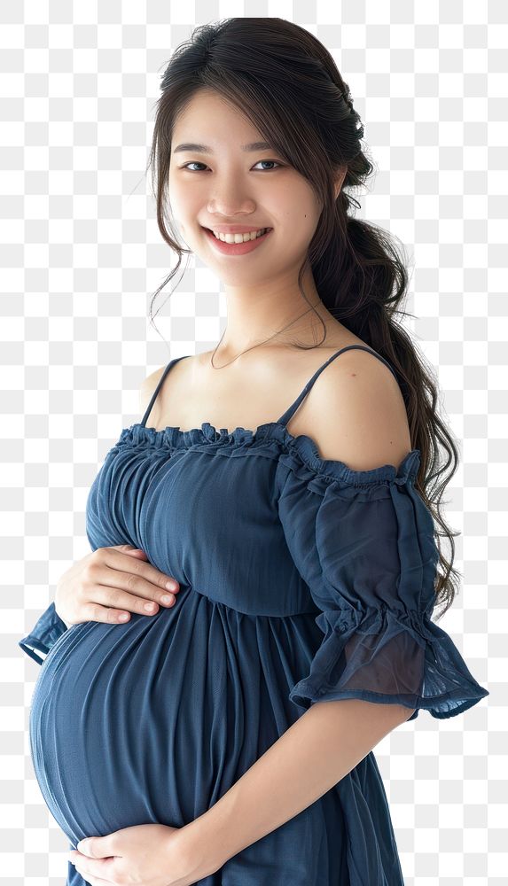 PNG  Pregnant asian woman portrait fashion smiling.