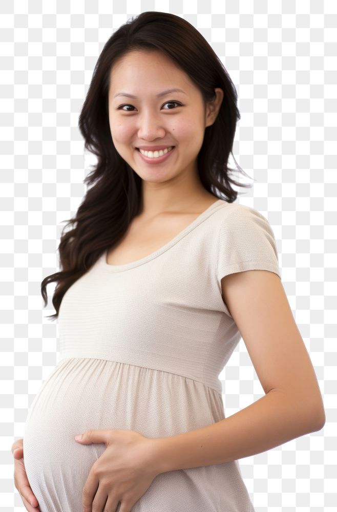 PNG  Pregnant asian woman portrait smiling smile.
