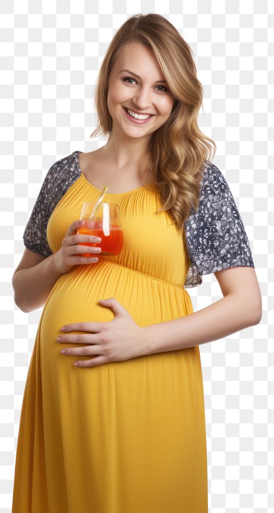PNG  Pregnant british woman drinking portrait smiling.