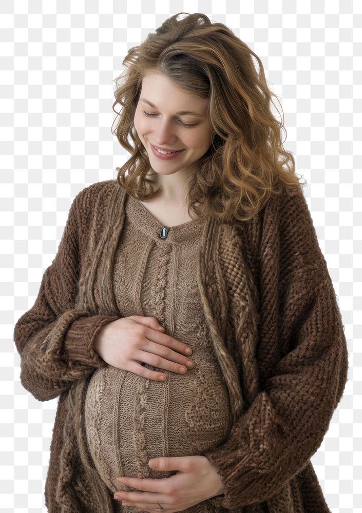 PNG  Pregnant british woman portrait smiling sweater