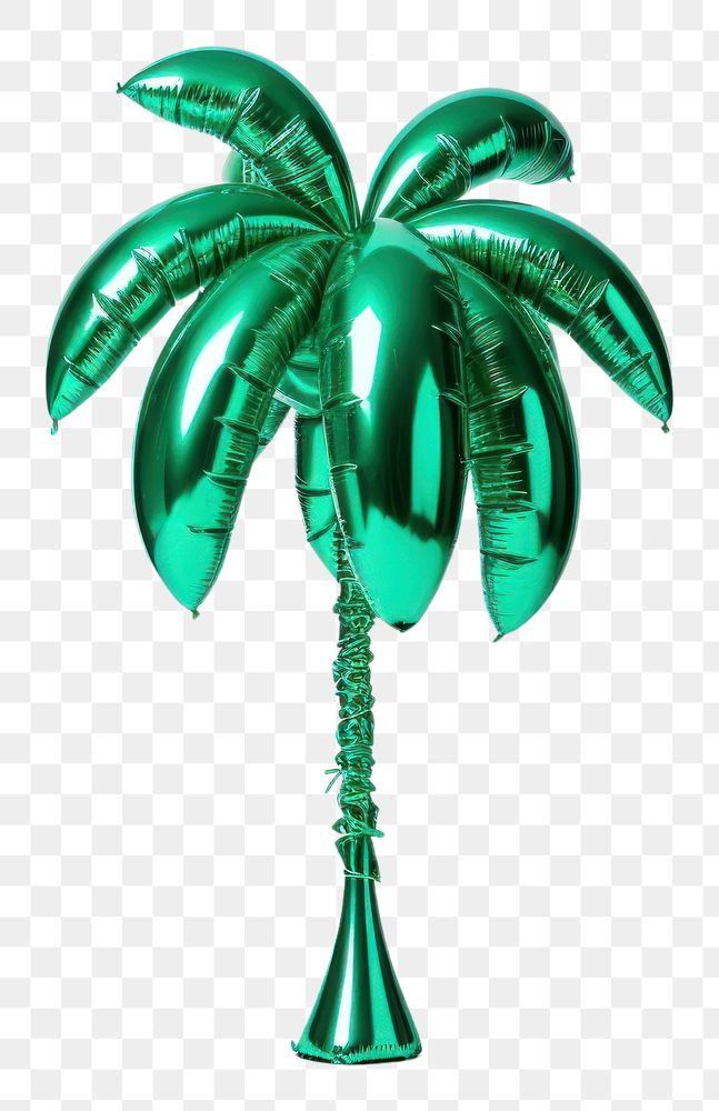 PNG Foil balloon green tree white background.