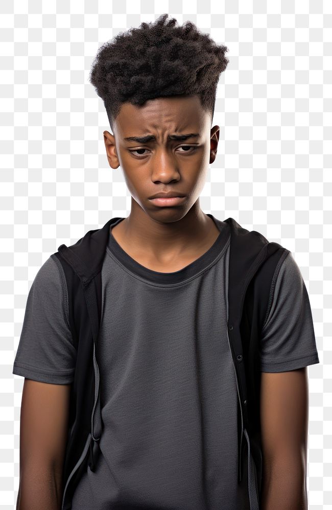 PNG  Young black boy portrait photo head. AI generated Image by rawpixel.