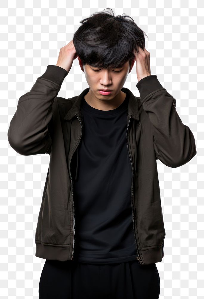 PNG  Young korean man portrait sleeve jacket. AI generated Image by rawpixel.