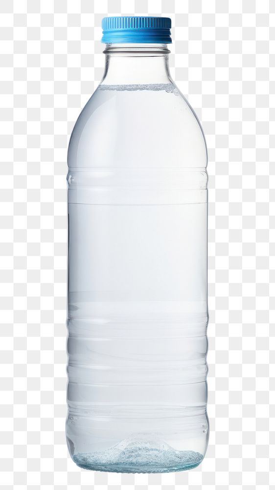 PNG  Single bottle white background mineral water refreshment.