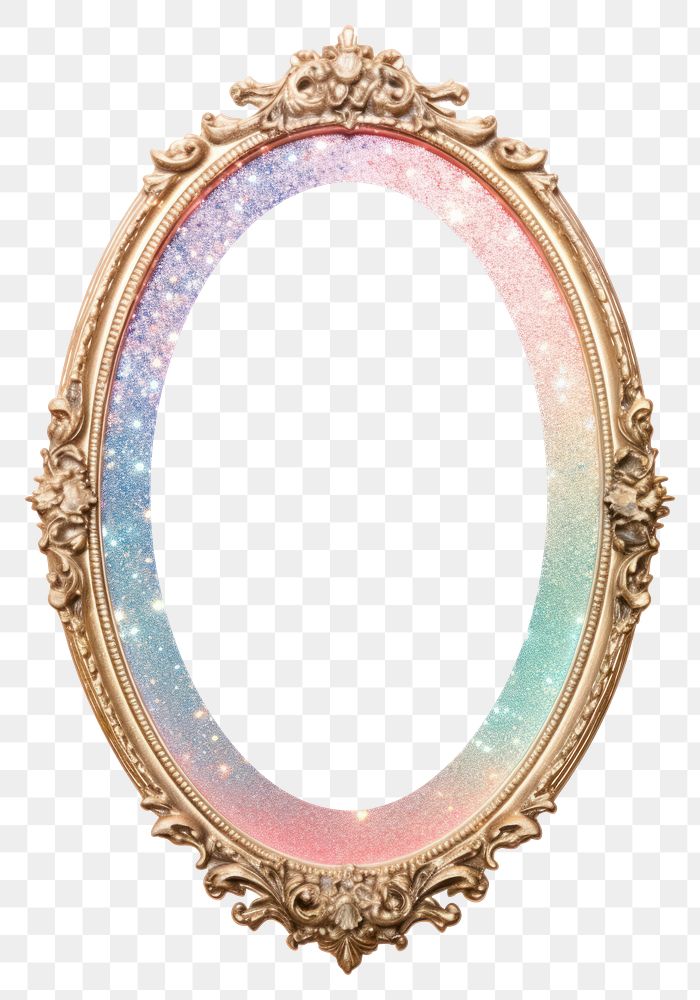 PNG  Sparkle jewelry frame oval. AI generated Image by rawpixel.
