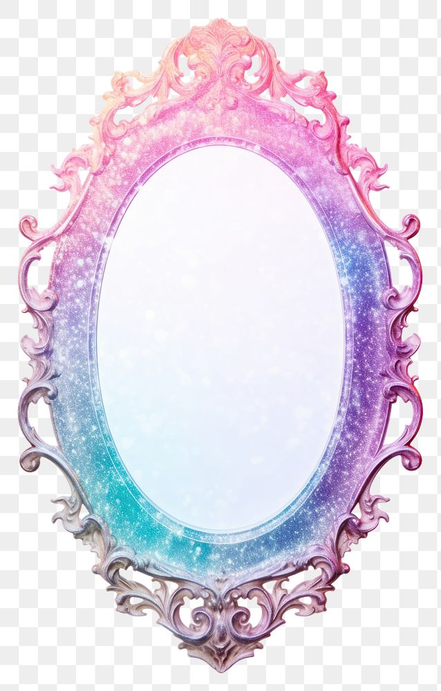 PNG  Sparkle mirror frame oval. AI generated Image by rawpixel.