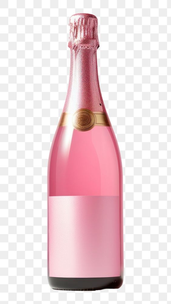 PNG Champagne bottle drink wine pink.
