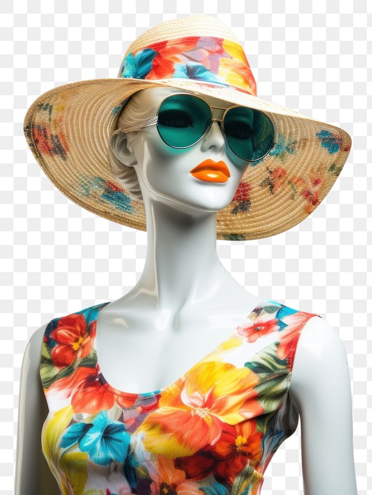 PNG Summer on a mannequin adult white background sunglasses. AI generated Image by rawpixel.