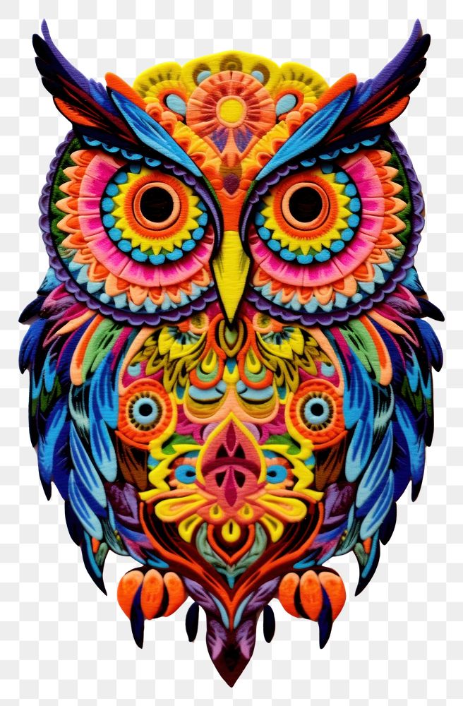 PNG Owl pattern drawing craft. AI generated Image by rawpixel.